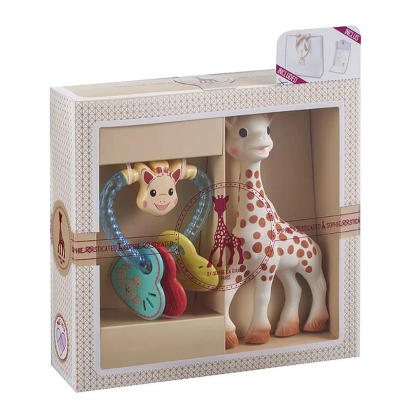 SOPHIE LA GIRAFE - Set Sophie La Girafe + Sonajero Corazón-regalo Recién Nacido