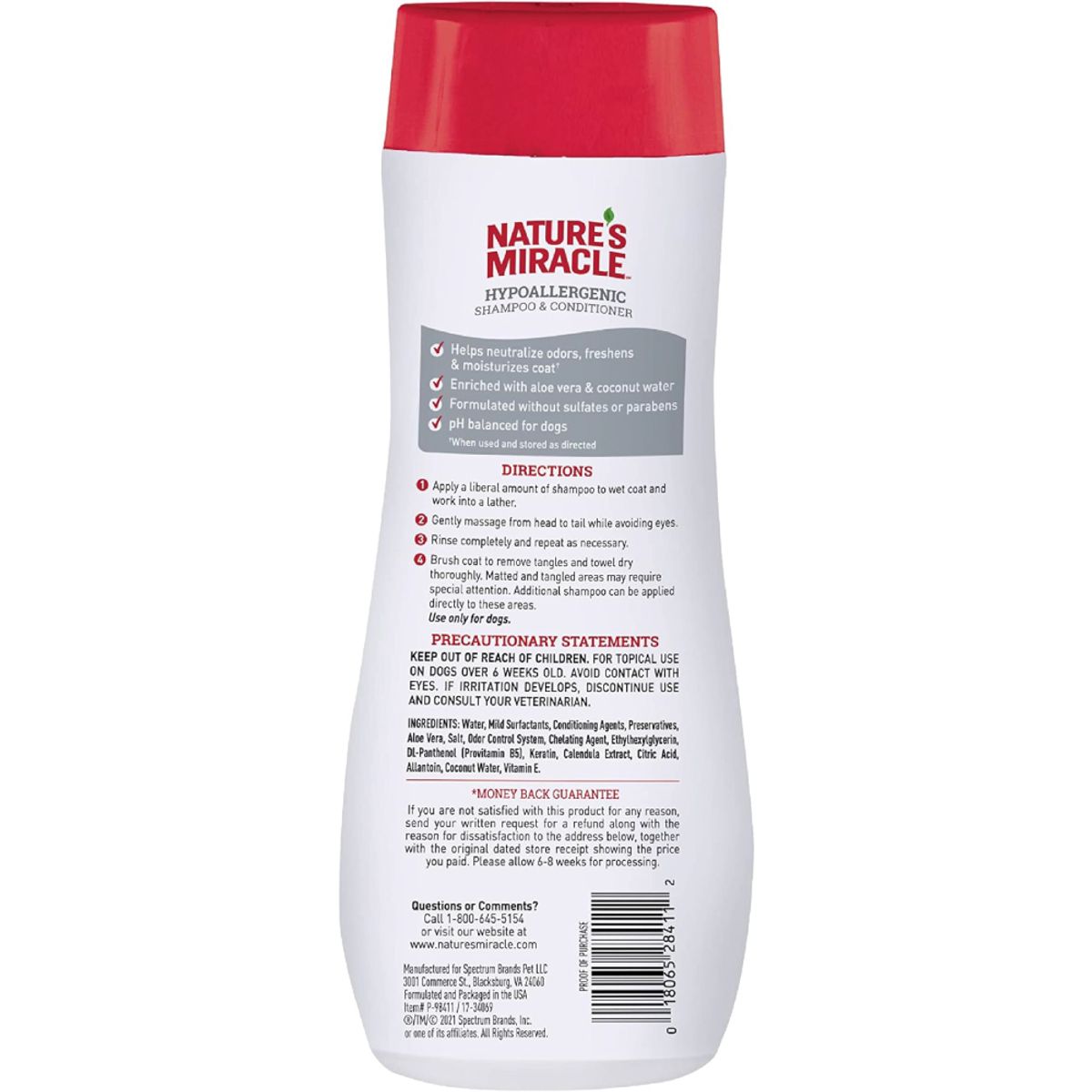 NATURE'S MIRACLE - Shampoo Acondicionador NM Hipoalergenico Para Perros 473ml