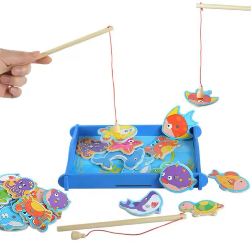 GENERICO - Pesca Magnético- Madera Puzzle Didáctico Niños