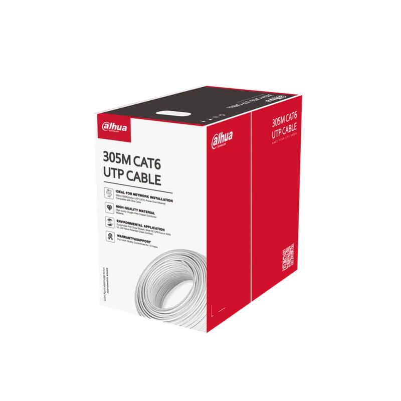 DAHUA - Cable de Red UTP Cat6 100% Cobre 305 Mts Dahua Blanco Unifilar
