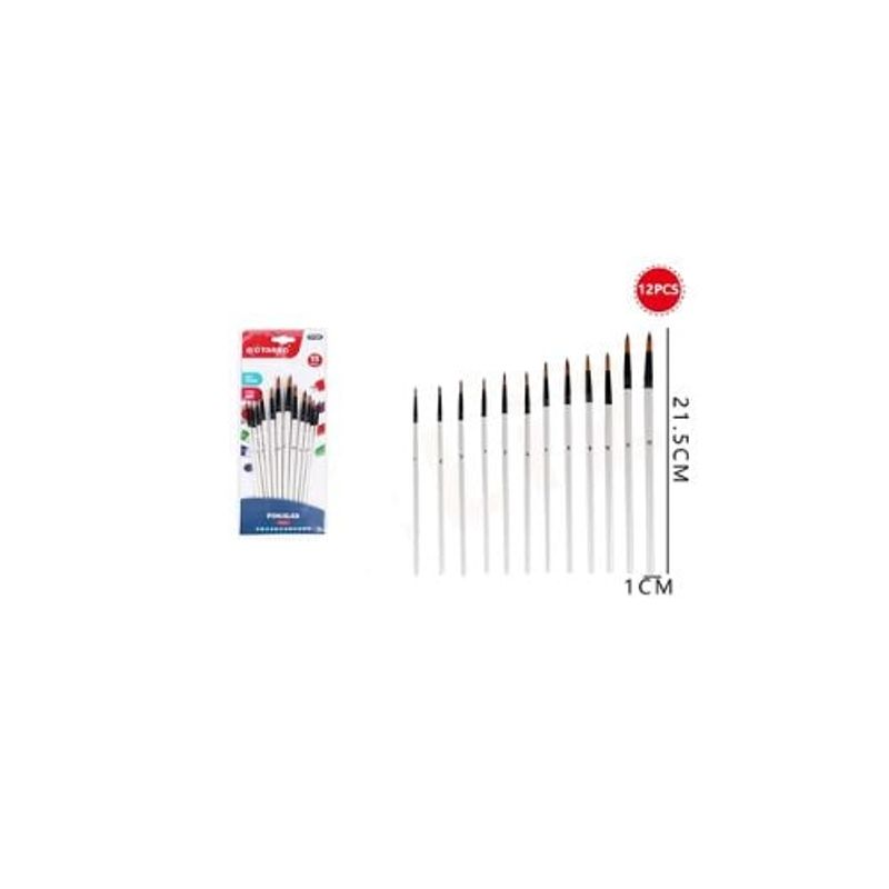 GENERICO - Pinceles Blancos 21 5 Cm 12 Pcs