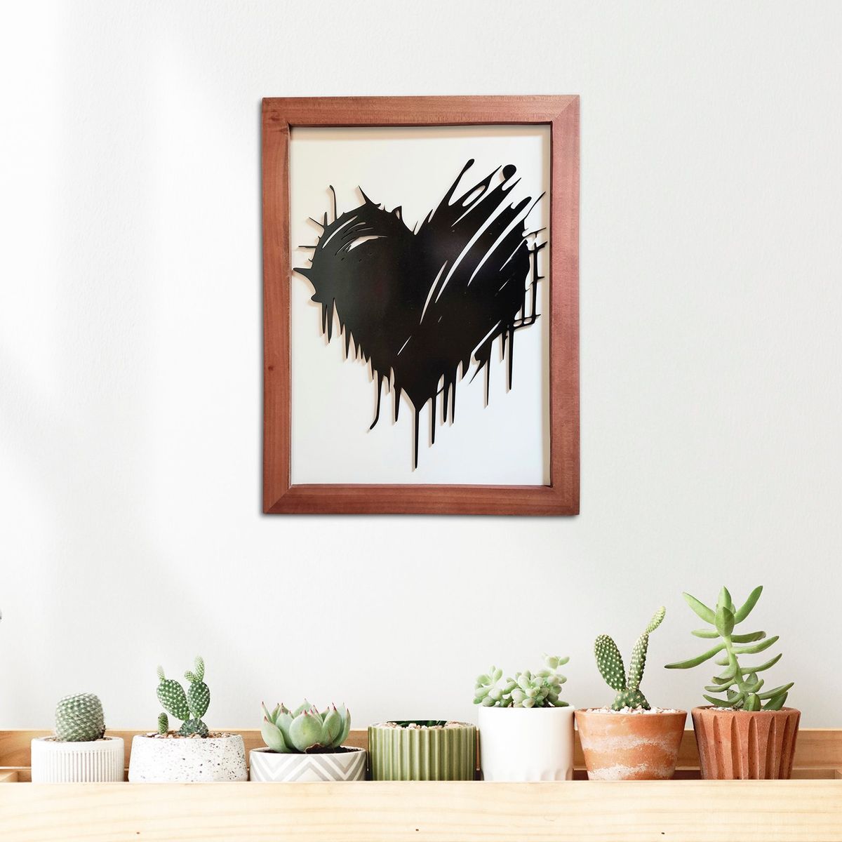 ELAB PROPIA - Cuadro Moderno Corazón Abstracto - Madera Fun Republic