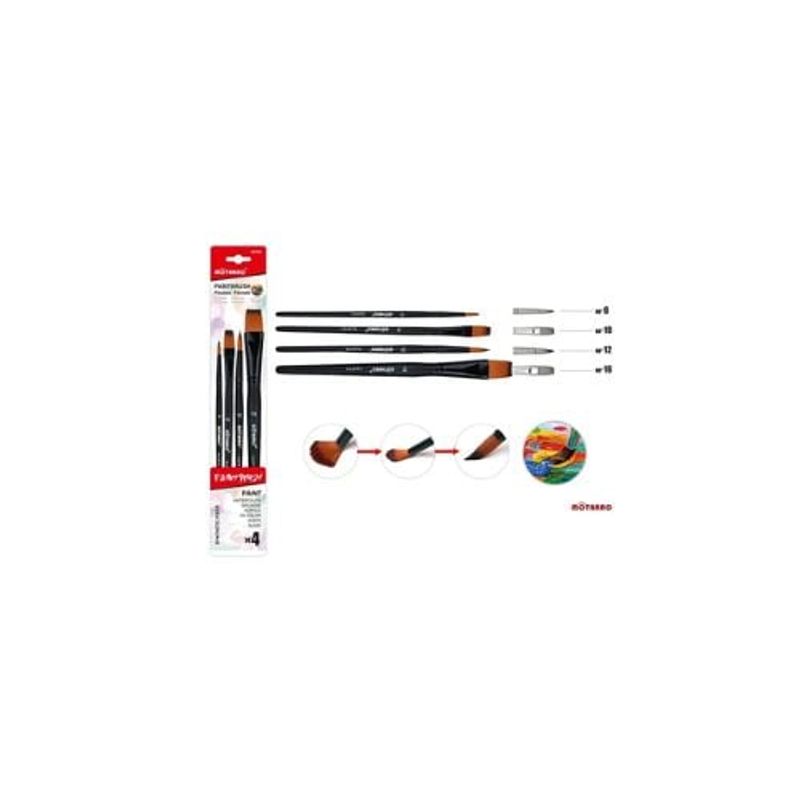 GENERICO - Set De 4 Pinceles N°6-10-12-16