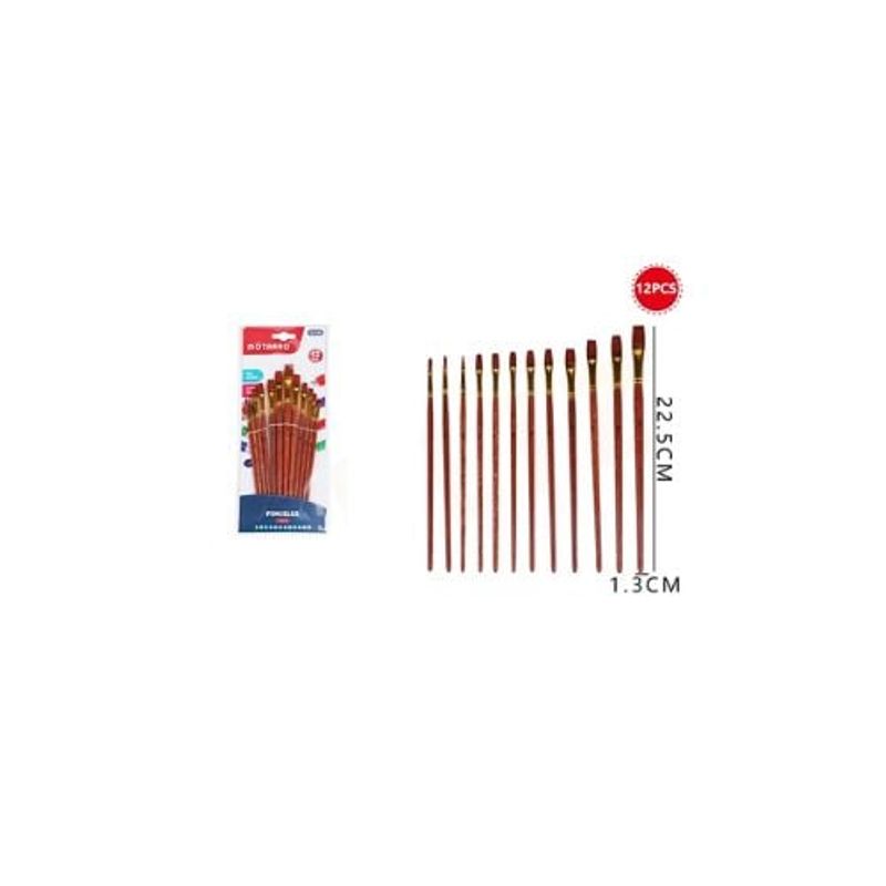 GENERICO - Pinceles Café 22 5 Cm 12 Pcs