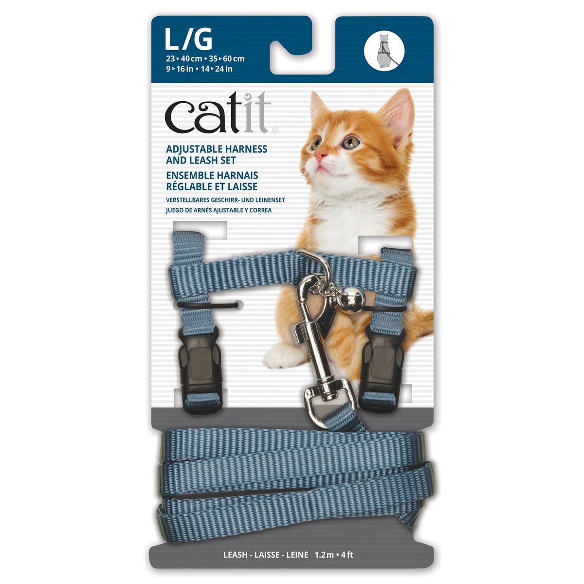 CATIT - Arnes Para Gato Catit con Correa Negra Talla Large