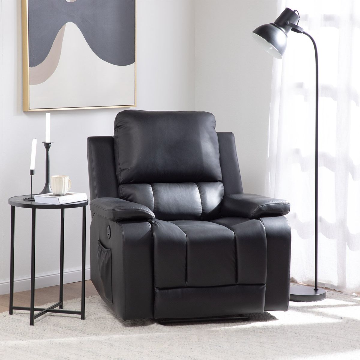 DANIELS - Berger Reclinable Eléctrico Vibromasaje + Control Madrid 8094RPMBK.