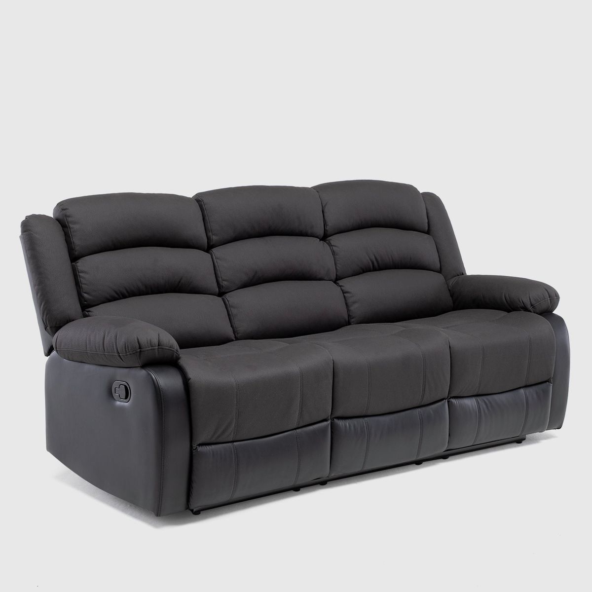 DANIELS - Sofá 3 Cuerpos Reclinable Moderno Negro Praga 8040SBK