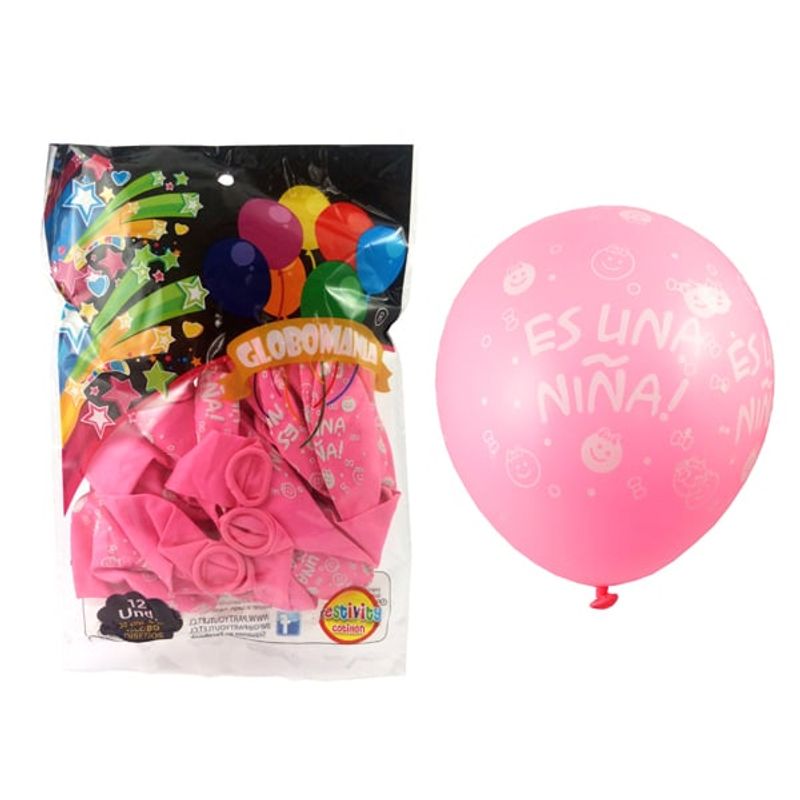 GENERICO - GLOBO 12 IMPRESO A NENA X 12 UNI