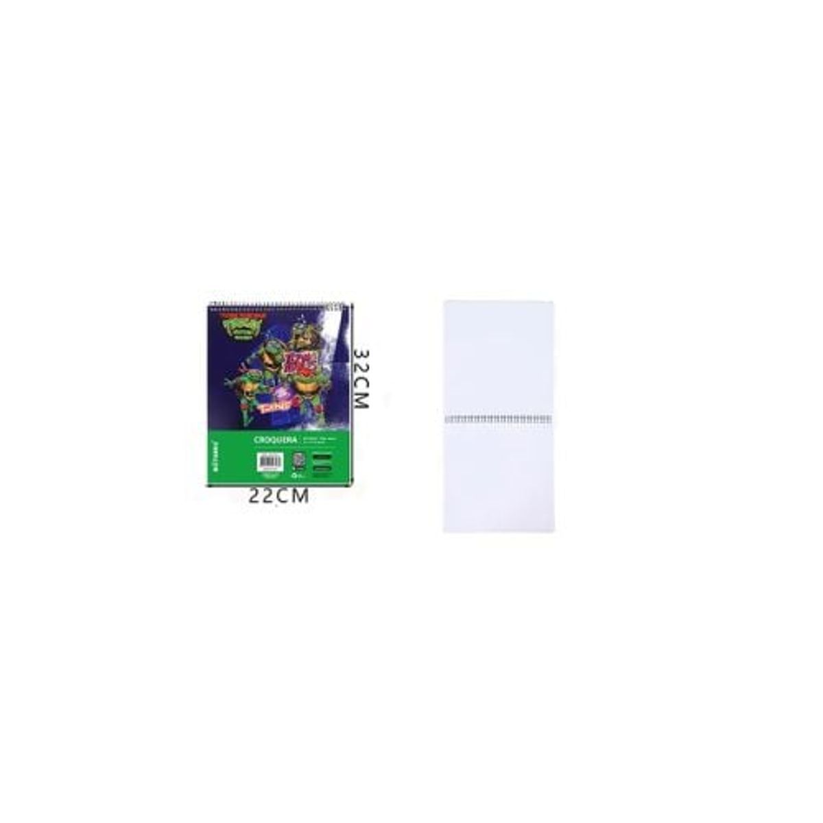 GENERICO - Croquera Tortugas Ninja 32 22 Cm