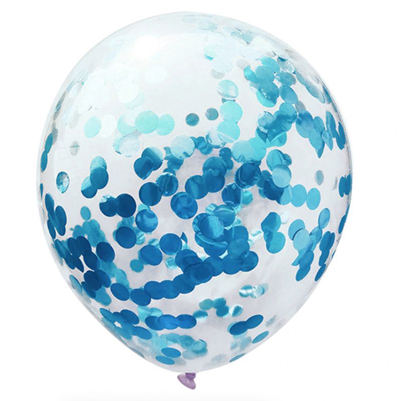 GENERICO - GLOBO 12' CONFETTI CELESTE X12 UNI