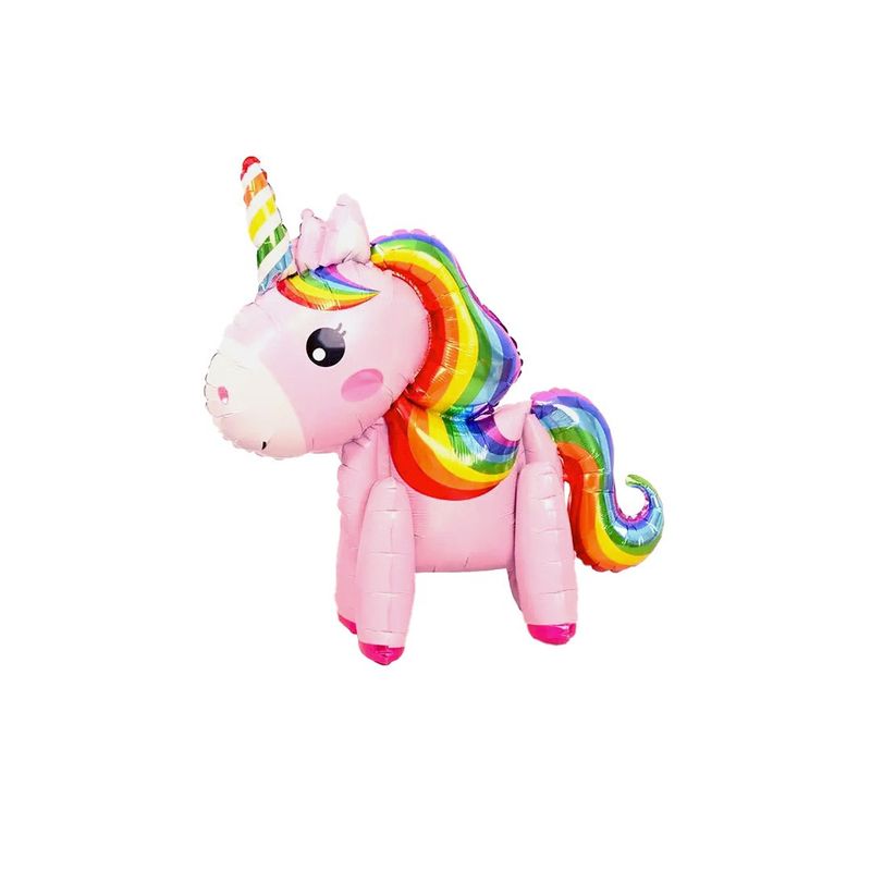 GENERICO - GLOBO METALICO UNICORNIO WALKER ROSADO 53X56 X1 UNI