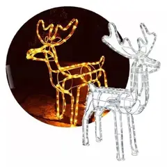 GENERICO - Reno Navidad con Movimiento Ciervo navideño Luz LED CALIDA 120cm