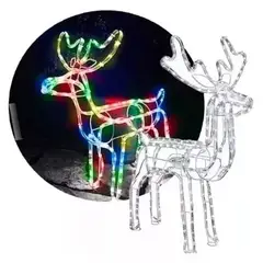 GENERICO - Reno Navidad con Movimiento Ciervo navideño Luz LED Multicolor120cm