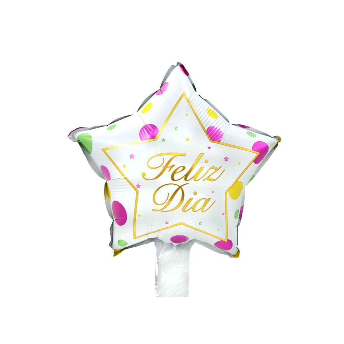 GENERICO - GLOBO METALICO 10 FELIZ DIA ESTRELLA DOBLE X50 UNI