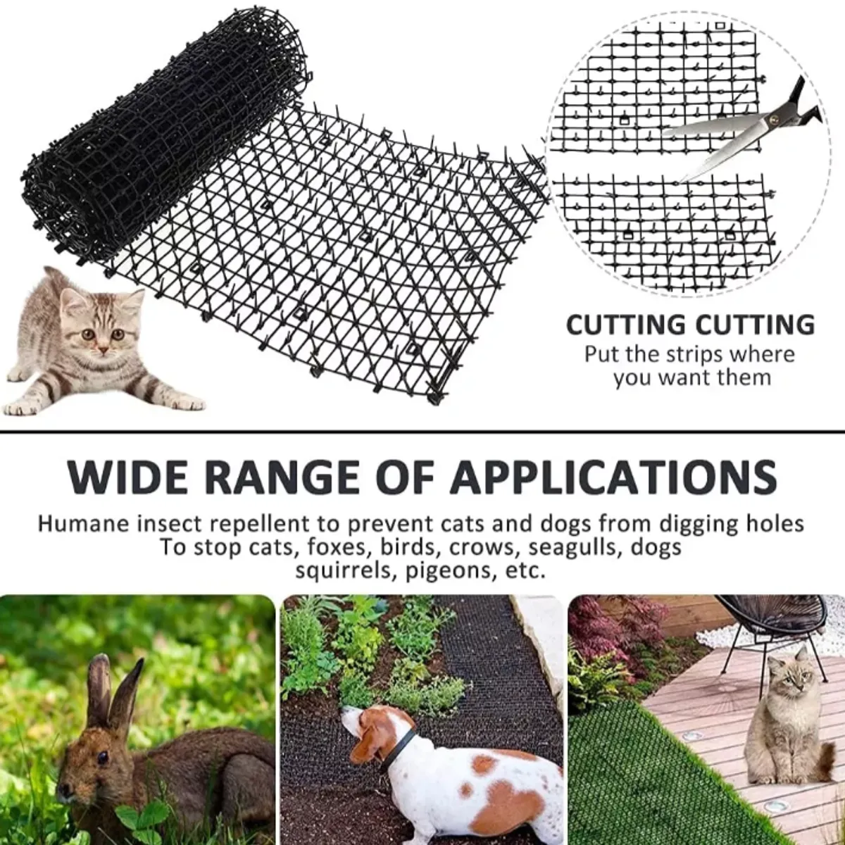 KUANGYE - Alfombrilla Antigatos Y Repelente De Perros Estera Con Púas