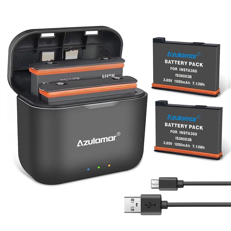 AZULAMAR - 2x Batería Y Cargador Kit Para Insta360 X3