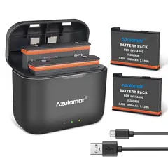 AZULAMAR - 2x Batería Y Cargador Kit Para Insta360 X3