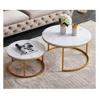 Mesa De Centro Doble Mesa Auxiliar Redonda Moderna Sala