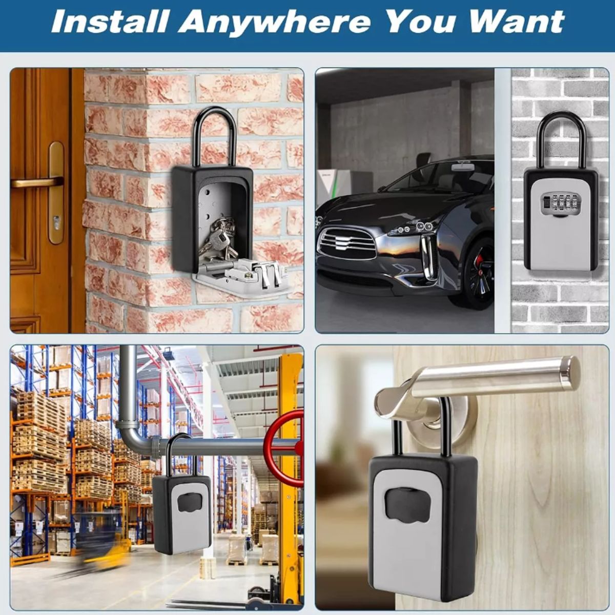 KUANGYE - Cerradura De Combinación,caja De Llaves De 4 Dígitos