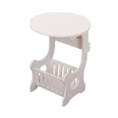 GENERICO - Mesa Auxiliar Dormitorio Living Con Cesta Revistera Multiuso