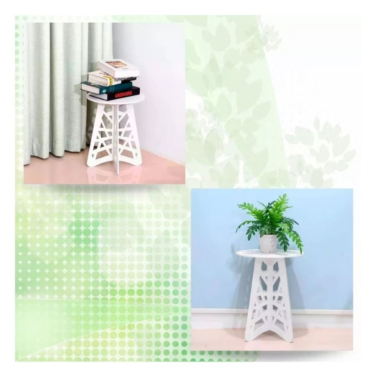 GENERICO - Mesa Auxiliar Moderna De Centro Decoración Redondo Blanca