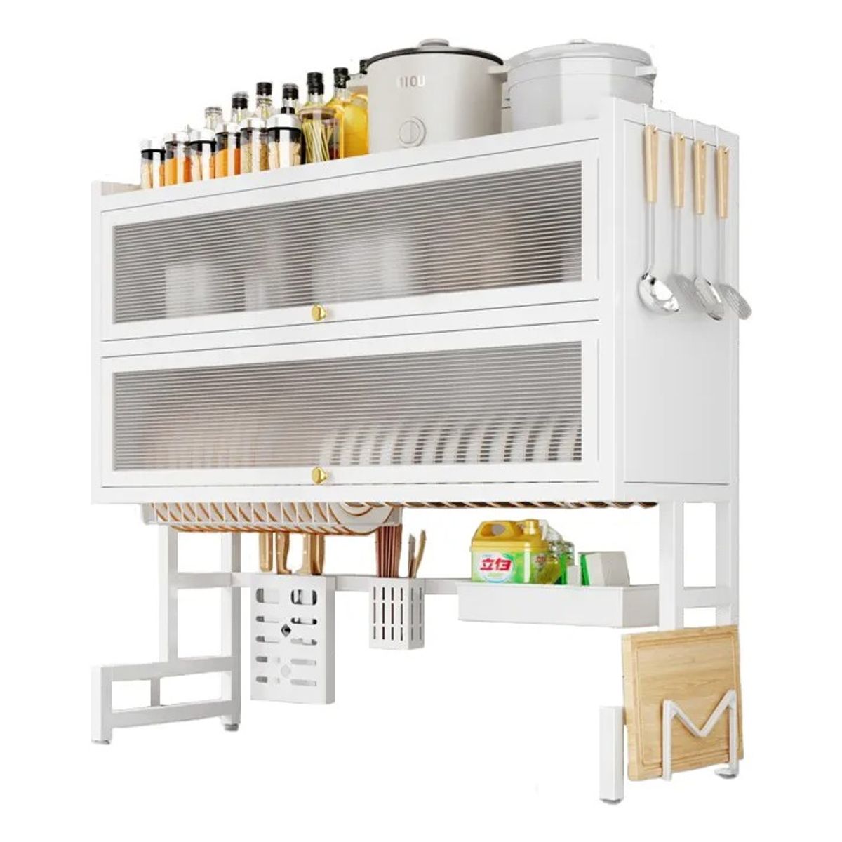 EVERSO - Grande Cocina Secador Escurridor Loza Platos Multifunción Blanco