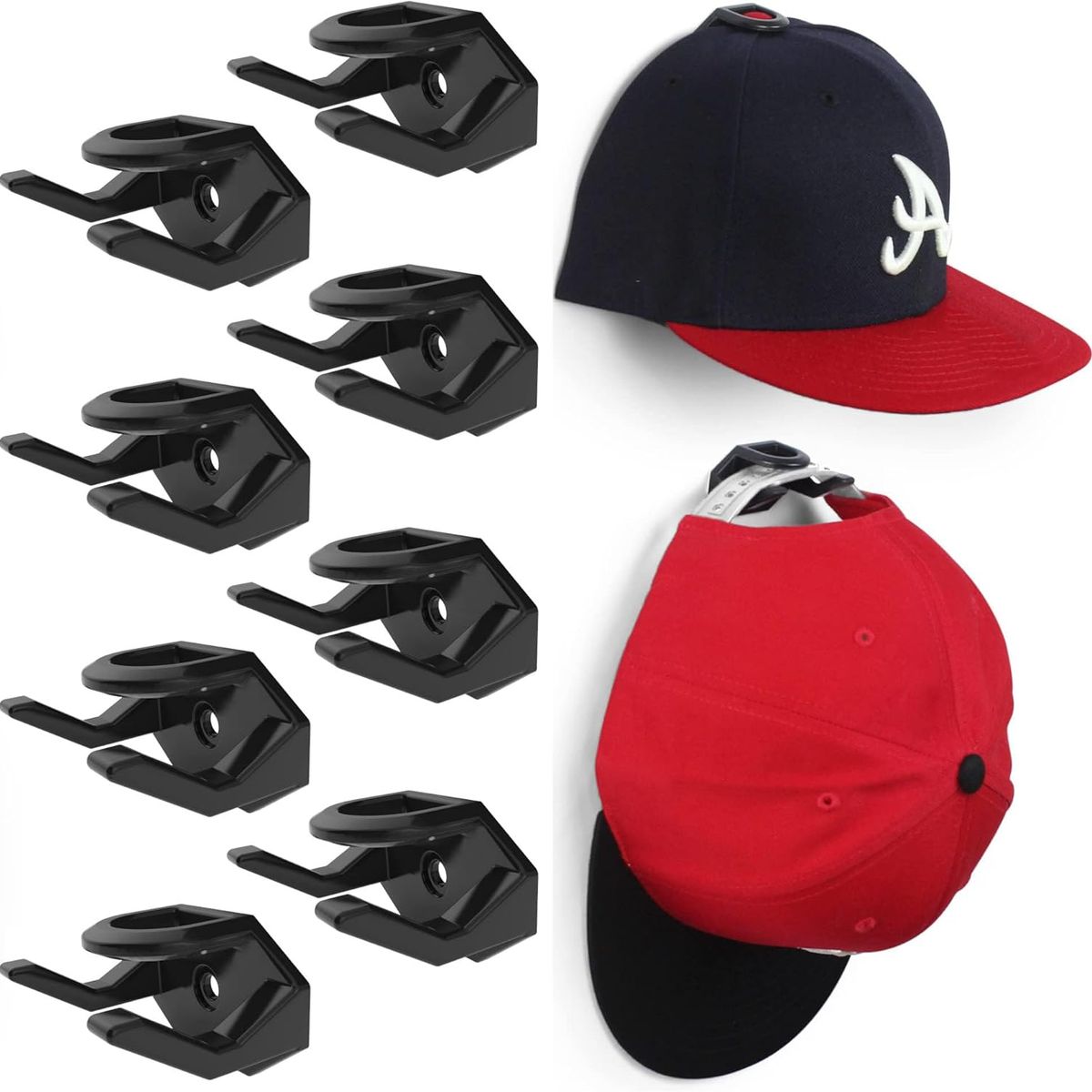 KUANGYE - 8 Gancho Organizador De Gorras Para Pared Percheros Porta