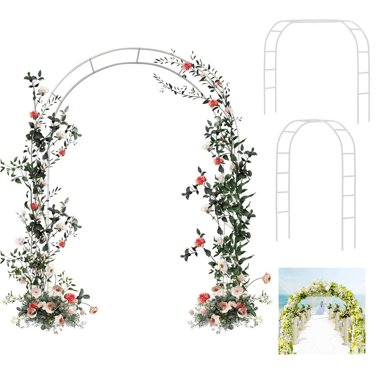 KUANGYE - Arco Jardín Plantas Globos Matrimonio Metal Altura Ajustable