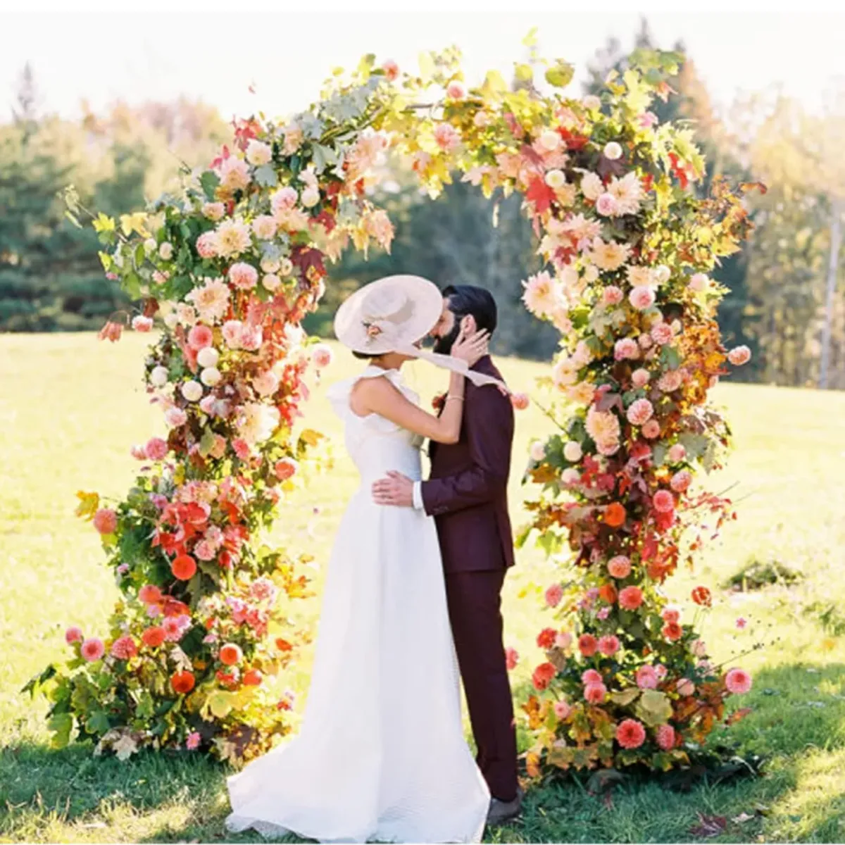 KUANGYE - Arco Jardín Plantas Globos Matrimonio Metal Altura Ajustable