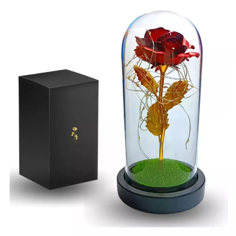 KUANGYE - Rosa Eterna Rosa Bella Y Bestia Rosa Artificial Regalo Roja