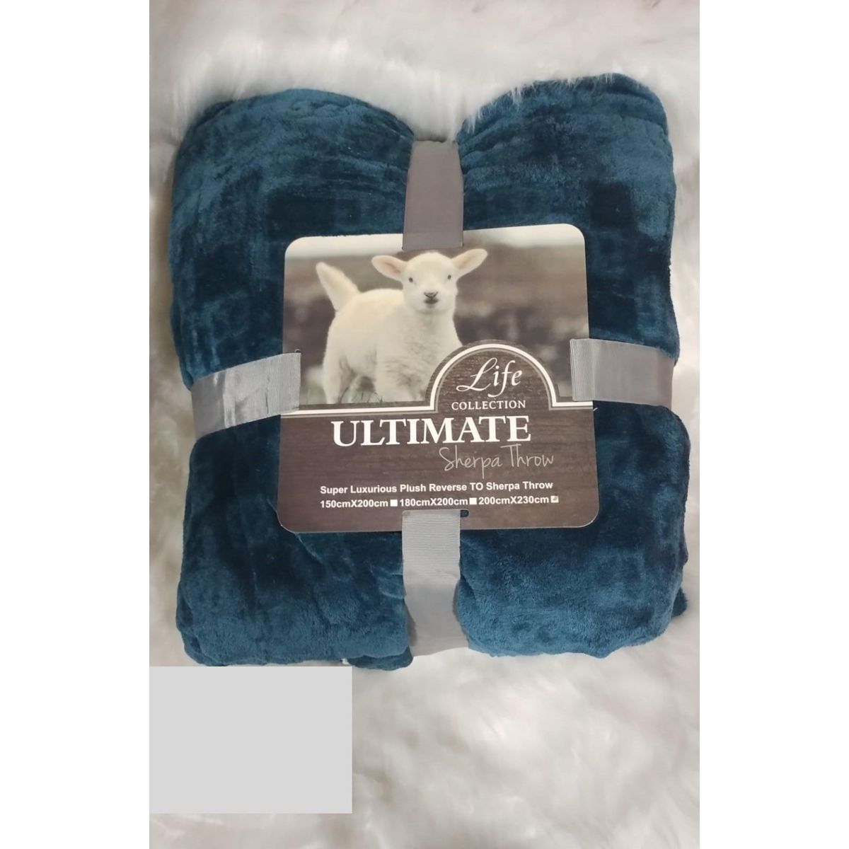 GENERICO - FRAZADA CON CHIPORRO AZUL PETROLEO 2 PLAZA PLUSH SHERPA  TF