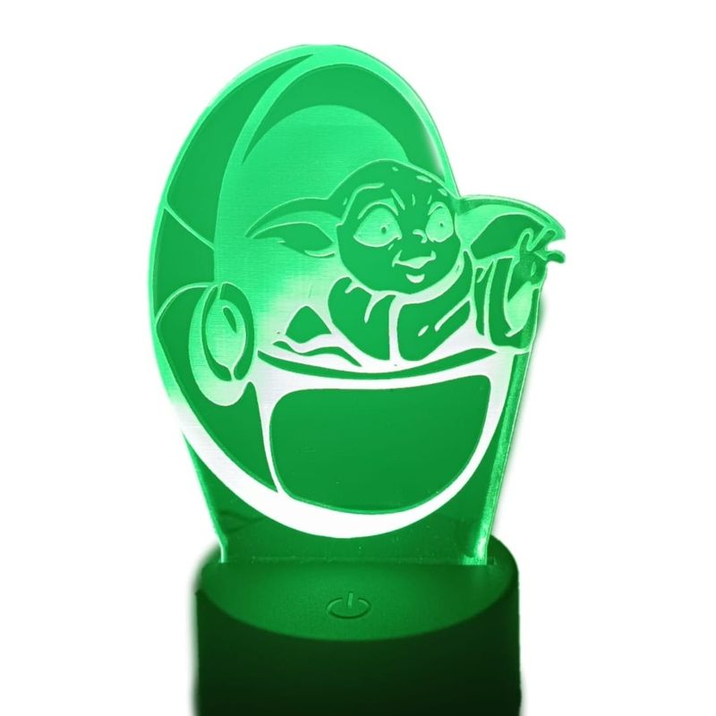 GENERICO - Lampara ilusión 3D Baby Yoda De 7 Colores