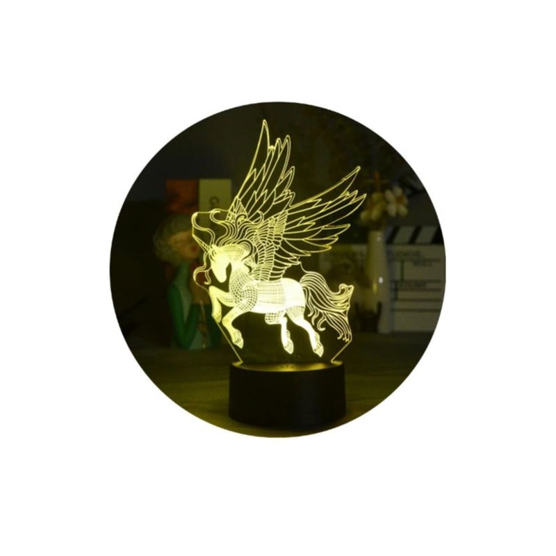 GENERICO - Lampara 3D unicornio De 7 Colores touch