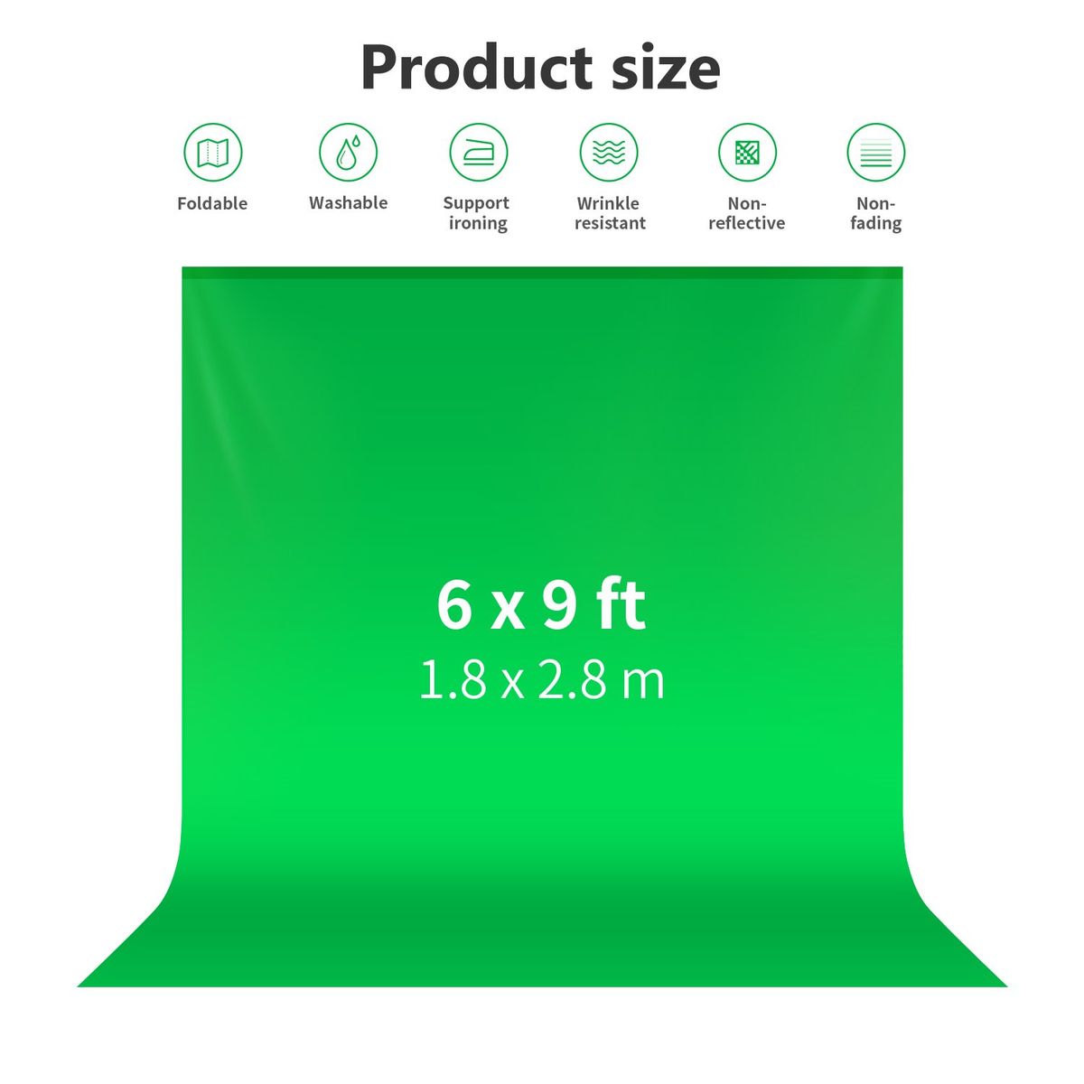 NEEWER - 2mX3m Pantalla Fondo De Fotografía - Verde - No incluye soporte