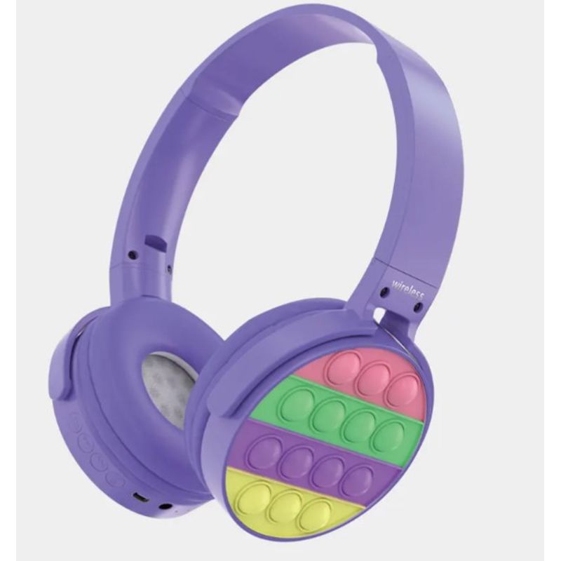 GENERICO - Auriculares Morado con Bluetooth Regalo Ideal para Niñas