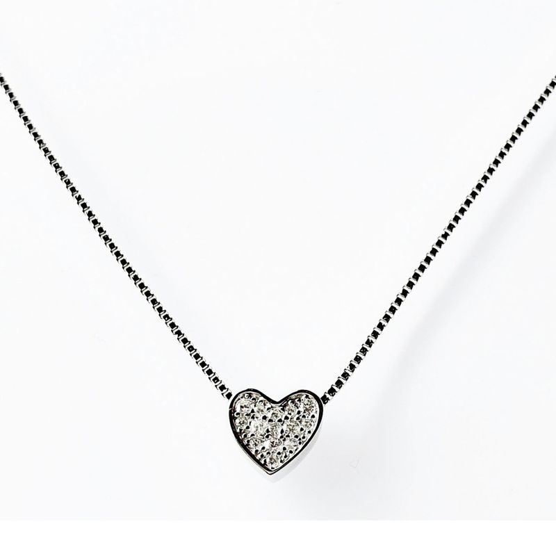 GENERICO - Collar Corazon microcircones de plata 925