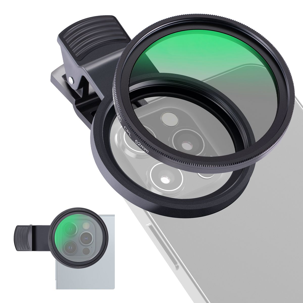 NEEWER - 52mm Filtro De Cpl Polarizado Con Clip Para Celular 15 16 Pro Max S24