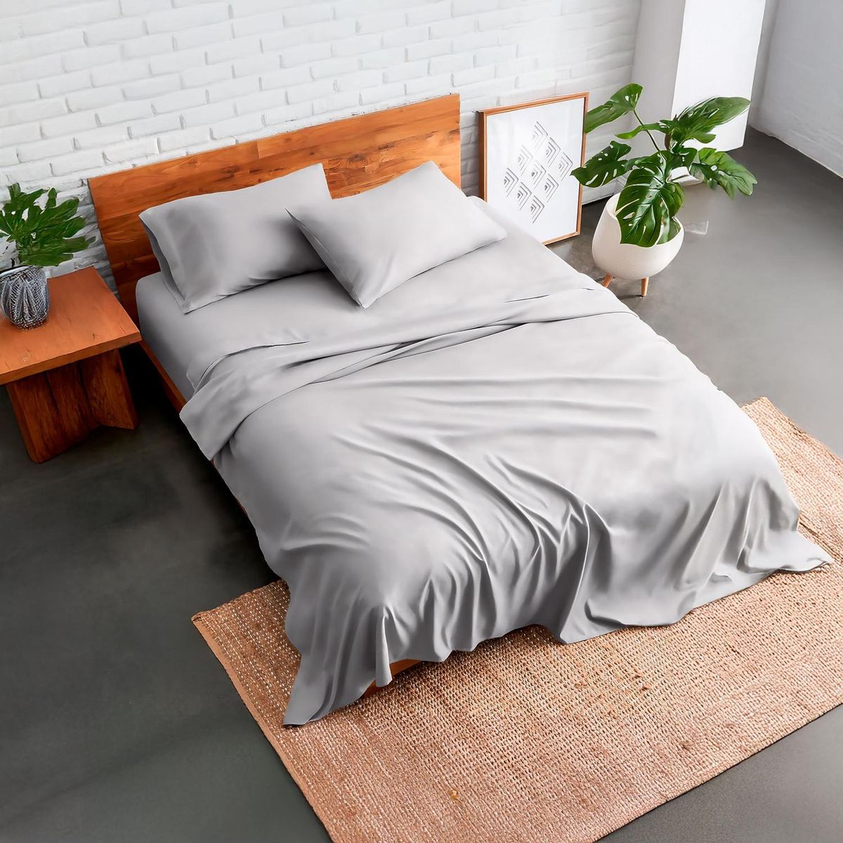 GENERICO - Sabanas De Algodon 800 hilos Premium 3.0 Super King Gris