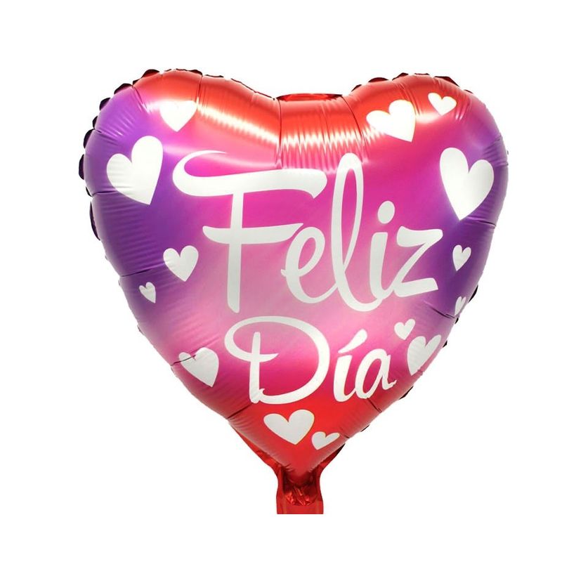 GENERICO - GLOBO METALICO 18 FELIZ DIA CORAZONES X50 UNI