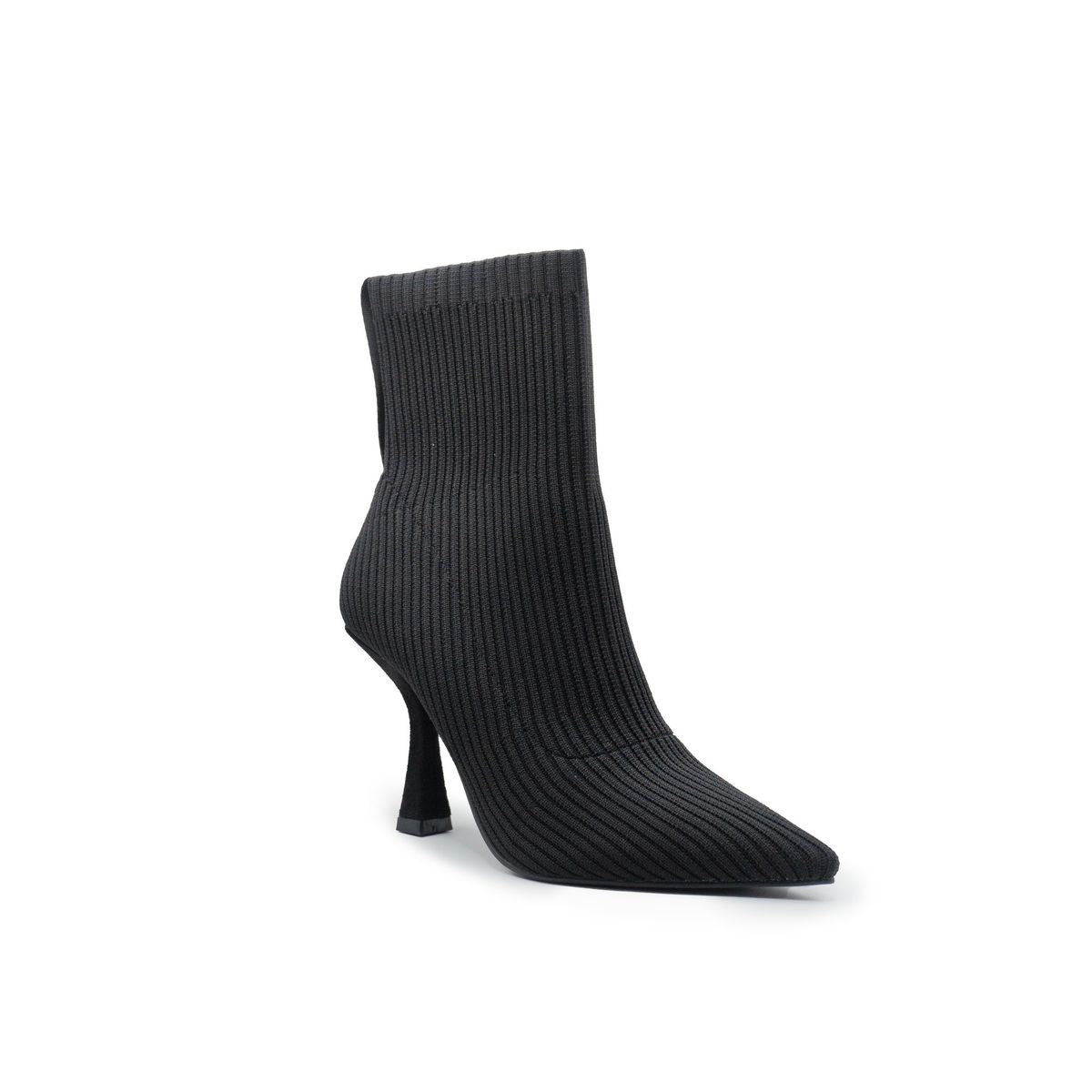 APOSTOL - Botin Mujer Negra Tacon Calcetín Taco Alto Aguja Punta Fina
