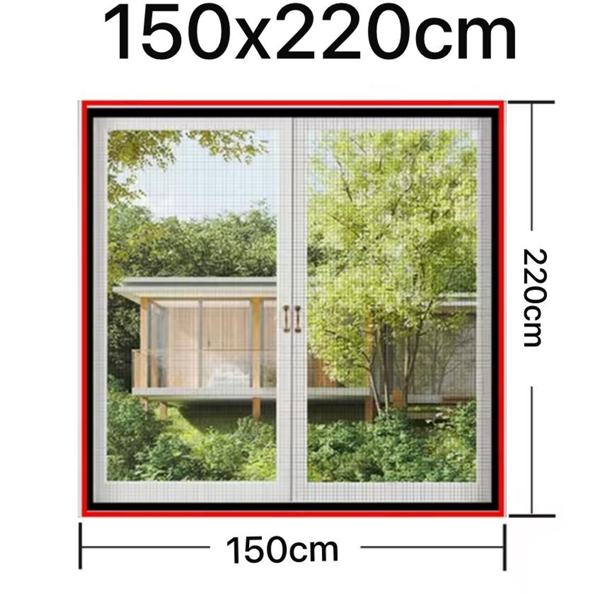 OEM - Malla Mosquitera Cortina Con Cierre Imánes Puertas 150x220cm
