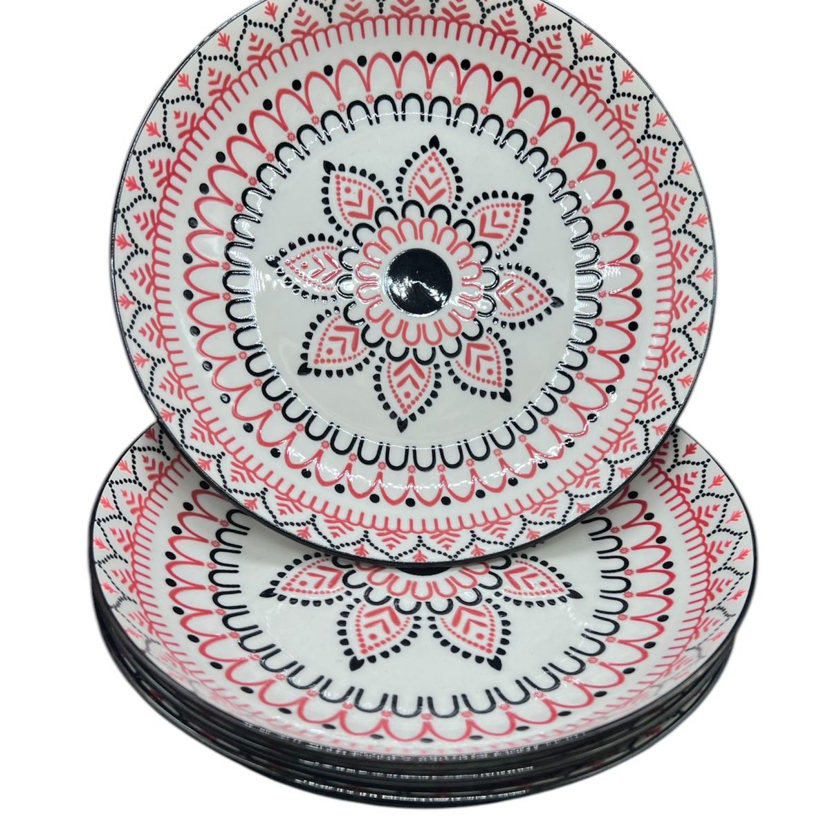 GENERICO - Pack 4 Platos Bowl Flores Con Diseños 3x20cm