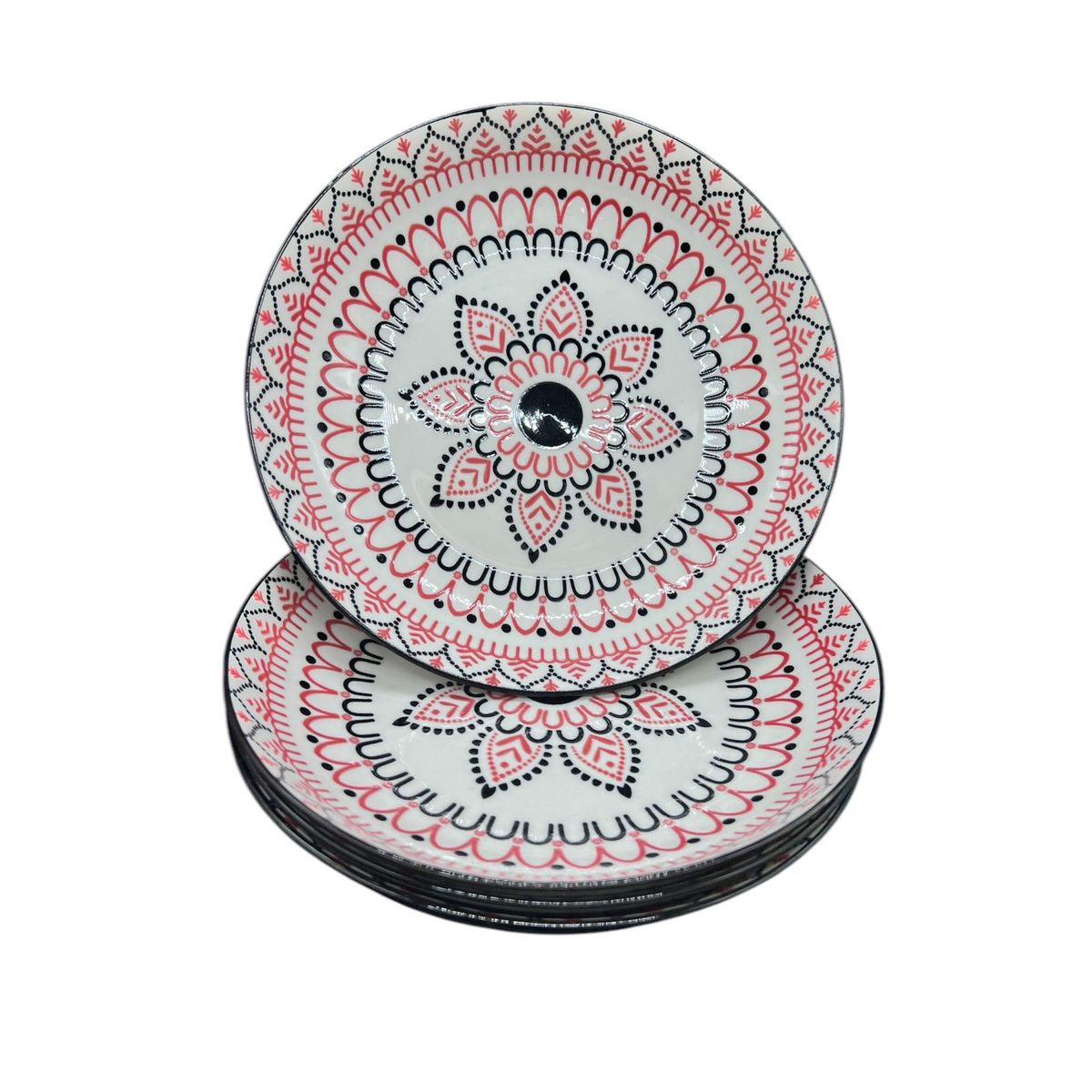 GENERICO - Pack 4 Platos Bowl Flores Con Diseños 3x20cm