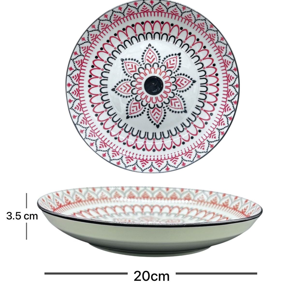 GENERICO - Pack 4 Platos Bowl Flores Con Diseños 3x20cm