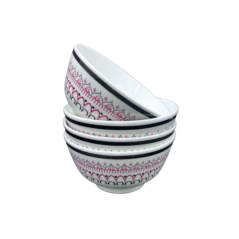 GENERICO - Pack 4 Bowl Platos Con Diseños Clasico 7x13cm