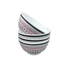GENERICO - Pack 4 Bowl Platos Con Diseños Clasico 7x13cm