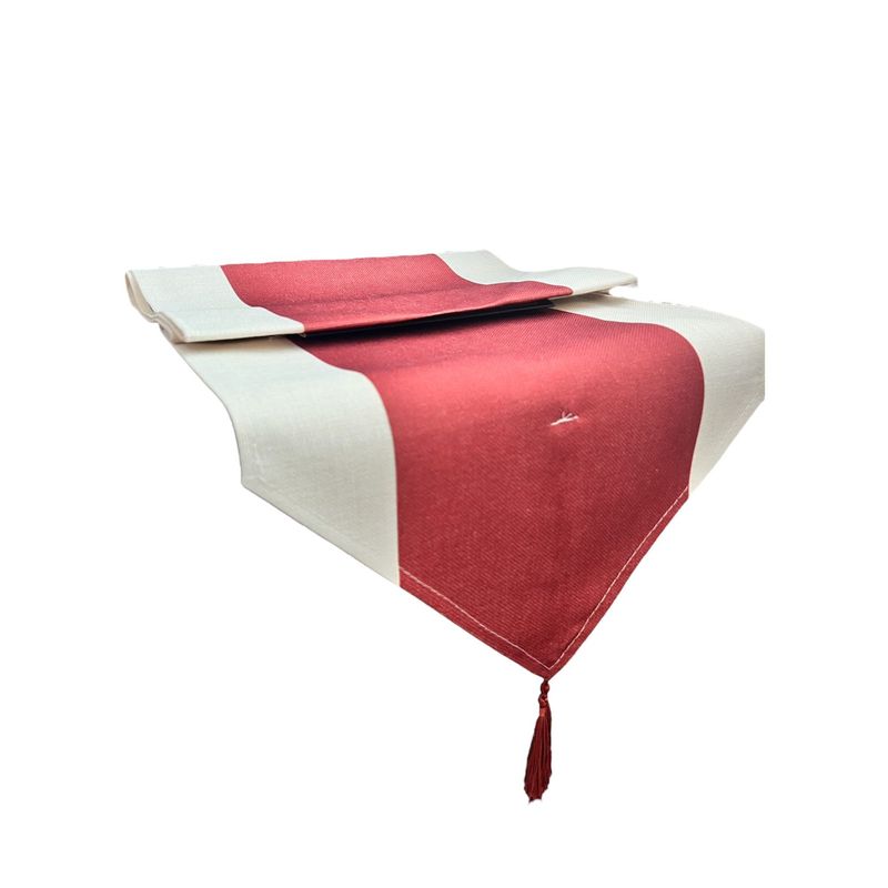 OEM - Mantel Camino De Mesa Con Pompon Lino Tela 180x35cm