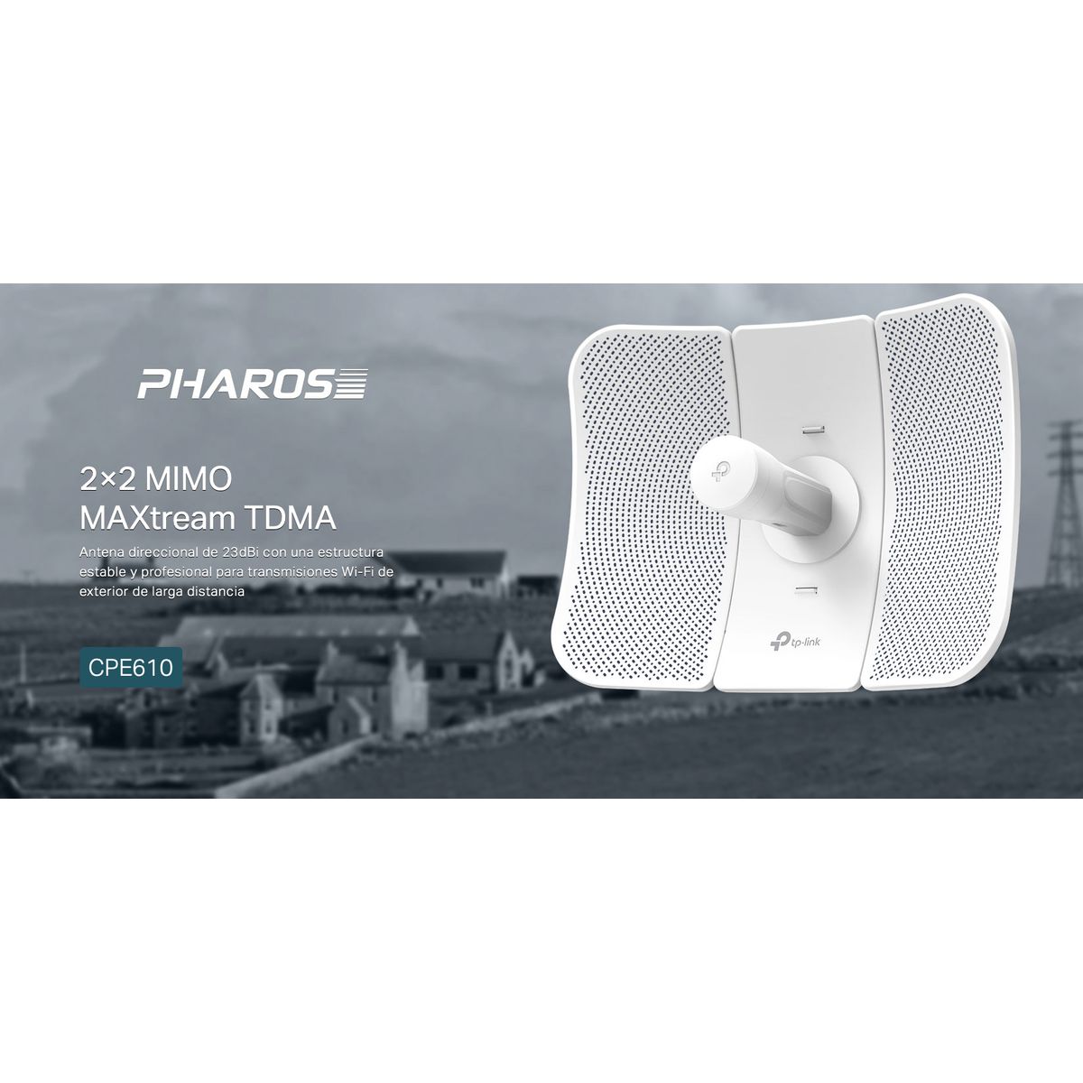 TP LINK - Antena direccional de alta ganancia TP-Link CPE610 5GHz 300Mbps 23dBi