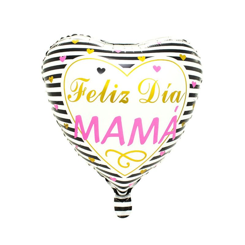 GENERICO - GLOBO METALICO 18 FELIZ DIA MAMA RALLAS X1 UNI