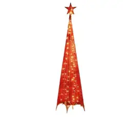 GENERICO - Árbol de navidad con Luces Pirámide Rojo 210cm